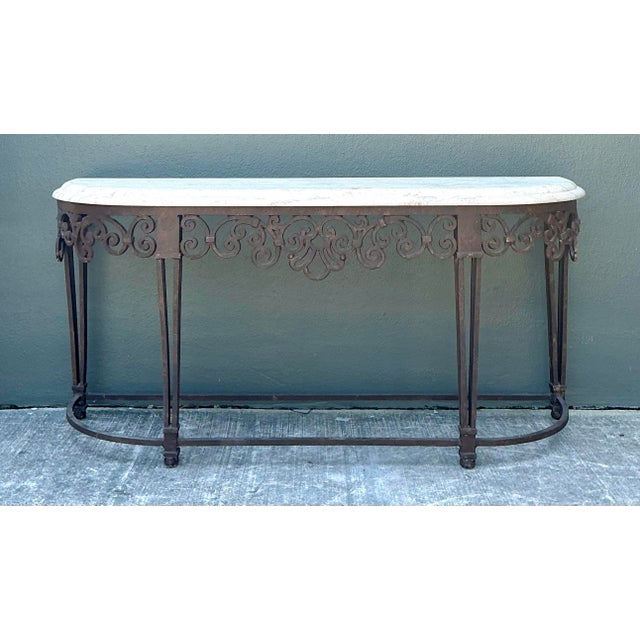 Vintage Wrought Iron Console Table For Sale - Image 9 of 12