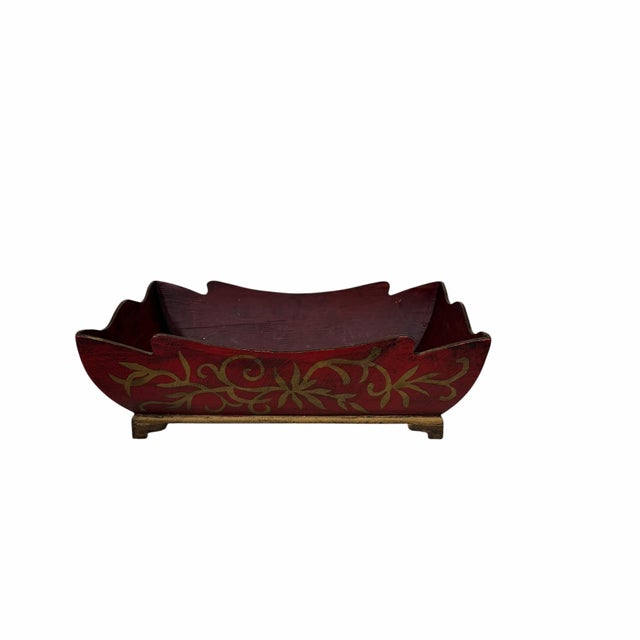 Vintage Large Wood and Decorative Paint Cachepot For Sale - Image 6 of 9