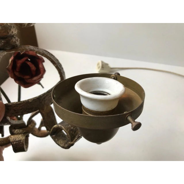 Glass French Wrought Iron Sconce, 1920s For Sale - Image 7 of 9