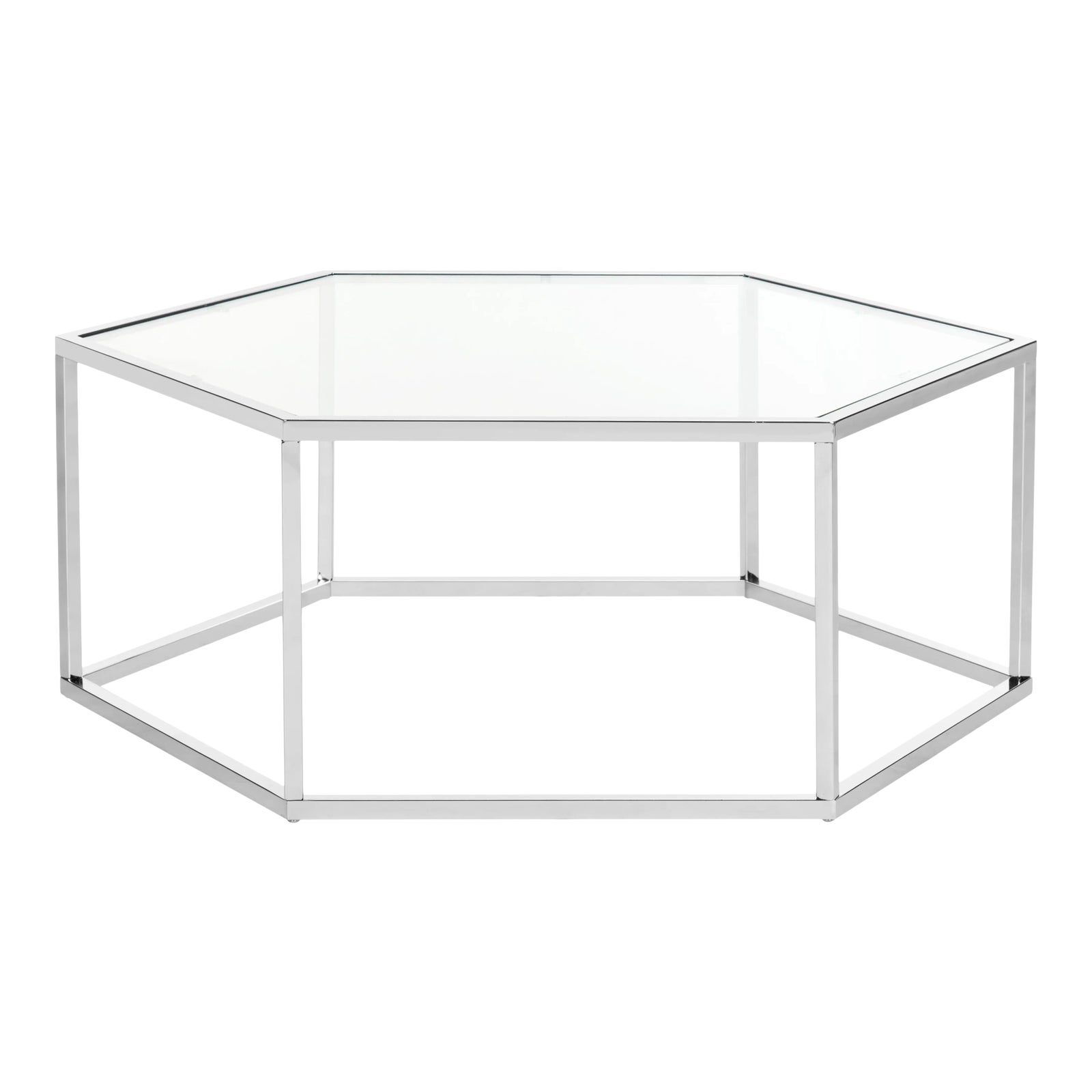 Brianna Glass Coffee Table in Chrome Chairish
