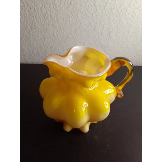 Glass Vintage Kanawha Yellow Cased Glass Miniature Pitcher For Sale - Image 7 of 10