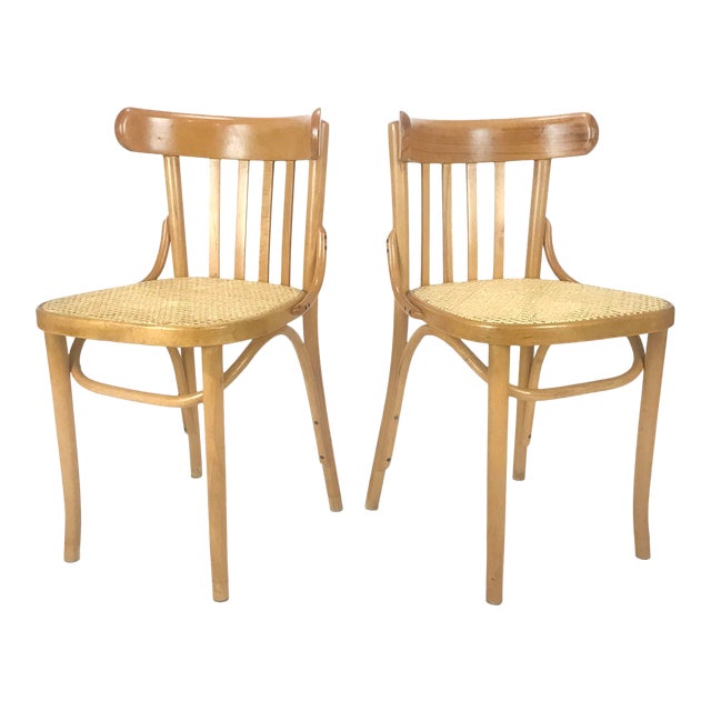 Vintage Romanian Maple Bentwood & Cane Side Chairs A Pair Chairish