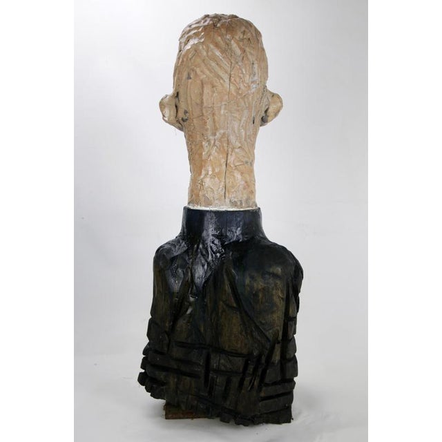 Figurative Sculpture in Raku Ceramic and Carved Poplar by Óscar Aldonza Torres, 2021 For Sale - Image 6 of 16