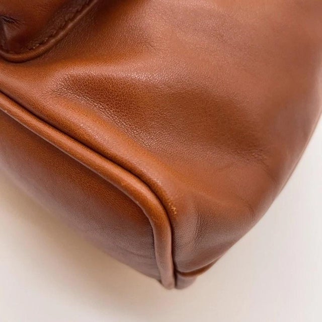 Metal 1990s Gucci Bamboo Mini Backpack Leather Brown For Sale - Image 7 of 17