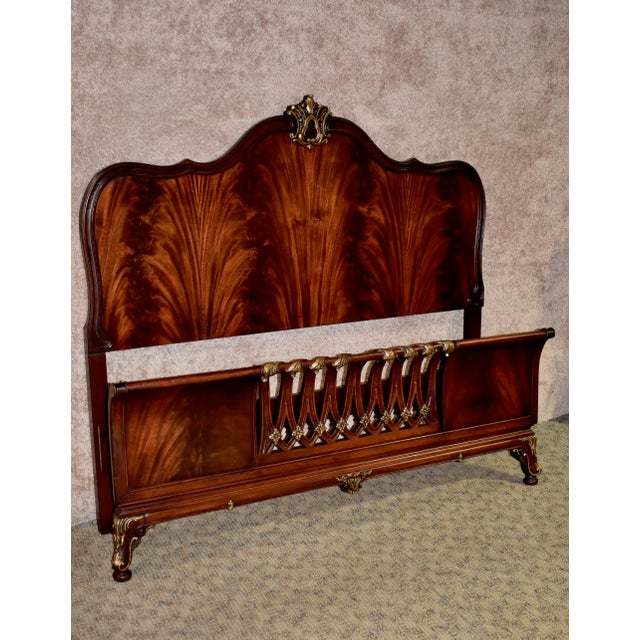 Vintage Regency Mahogany Style Full Size Headboard & Footboard 2