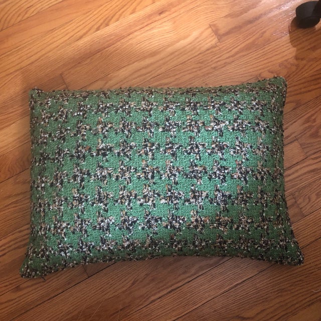 Cool bolster in designer fabric with nice cool colors Poly Insert provided Made from new fabric