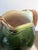 Ceramic Antique French Majolica Iris Vase Twin Handle Green Pink Continental Mold 1207 For Sale - Image 7 of 9