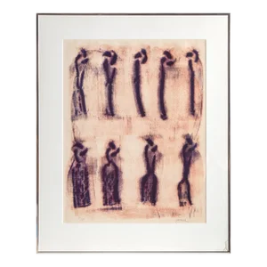 Fils Noir Sur Le Rouge, Christian Jaccard Screenprint, Signed and Numberd in Pencil