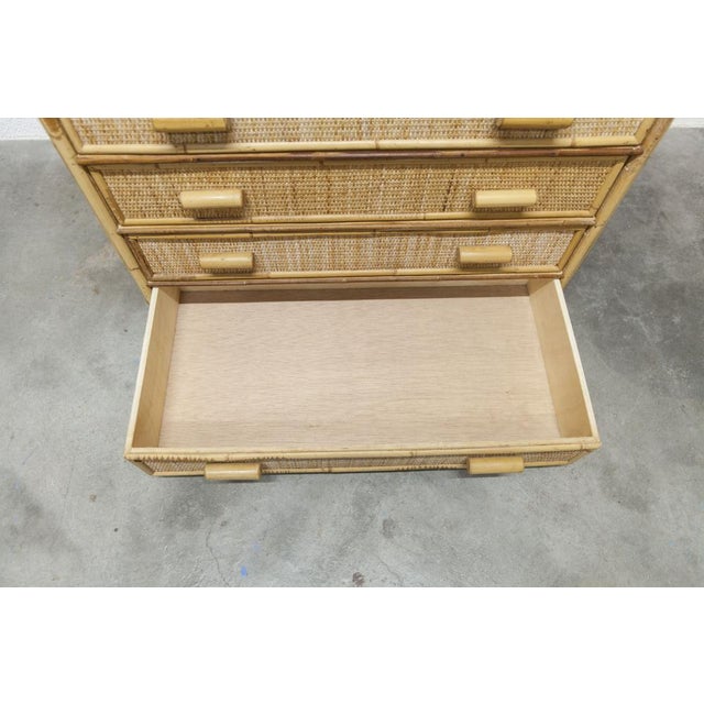 Rattan Chest of 5 Drawers, 1970 For Sale - Image 11 of 16