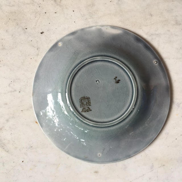 French Majolica Grapes Plate Gien, circa 1890 For Sale In Austin - Image 6 of 6