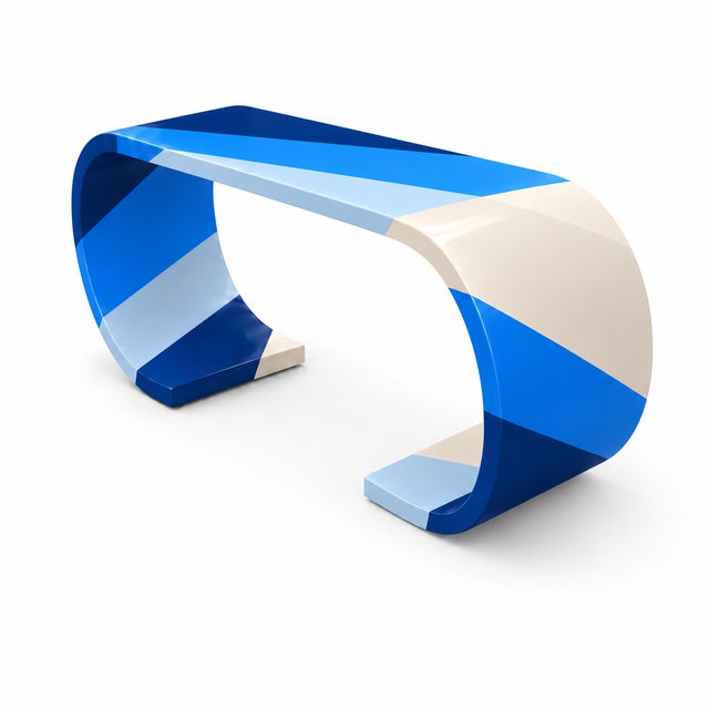2000 - 2009 Mid Century Modern Waterfall Style Console Custom Finish For Sale - Image 5 of 5