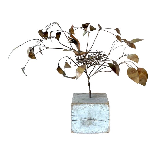 Vintage Boho Abstract Brass Tree Sculpture After Jere For Sale