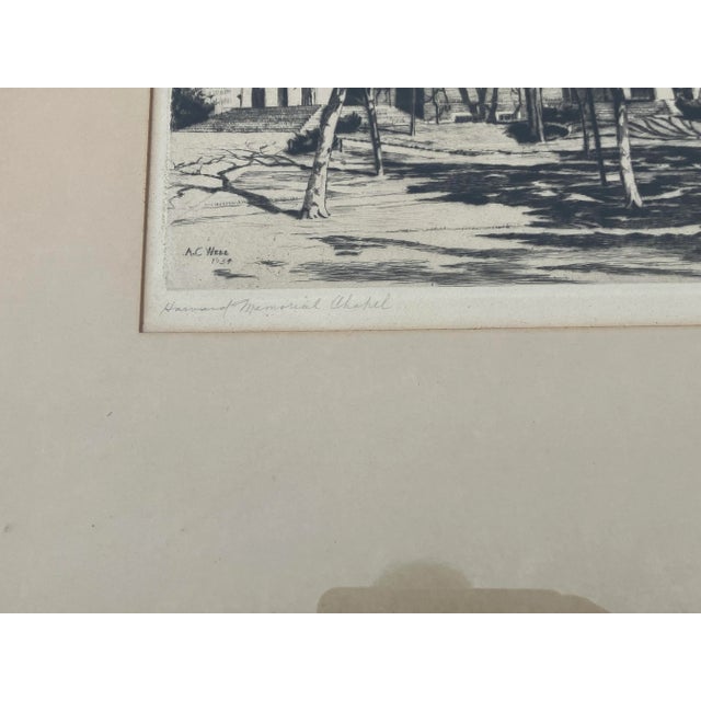 Traditional Harvard Memorial Chapel Signed A.C.Webb 1934 For Sale - Image 3 of 3