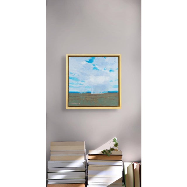 Early 21st Century Distant Rains by Michael Magrin | Oil on linen mounted on panel landscape with distant rain clouds For Sale - Image 5 of 5