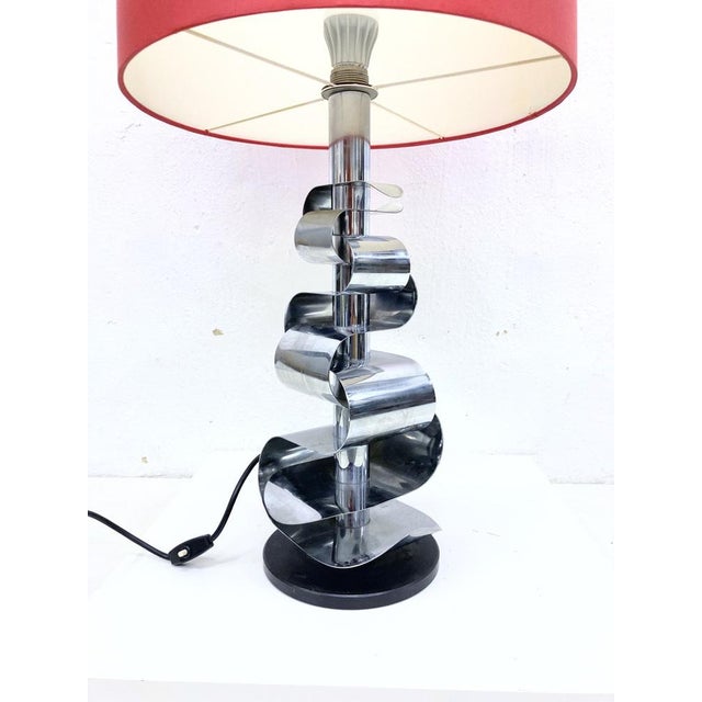 Vitage Floor Lamp with Chrome Lamp Base, 1960s For Sale - Image 6 of 9