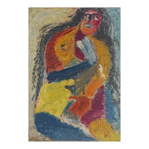 Original Abstract Expressionist Heavy Impasto Oil on Canvas - "Apres Ski" by Harald Dry Schmidt