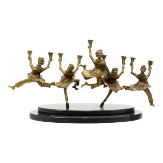 Zachary Oxman - Festival of Lights Menorah, 1997 Bronze Judaica Sculpture 14/100 For Sale