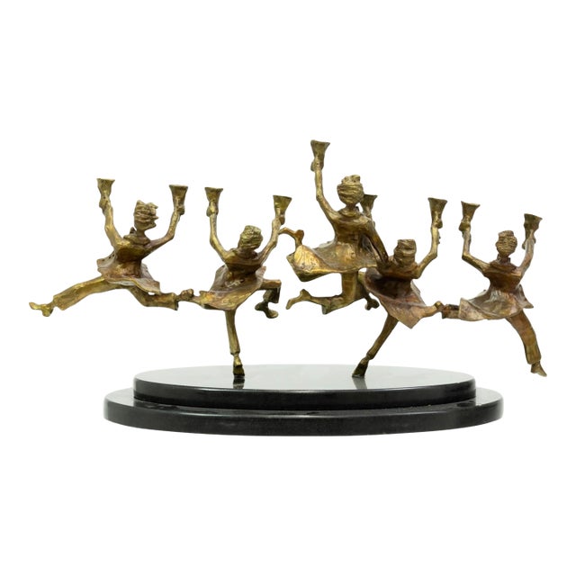Zachary Oxman - Festival of Lights Menorah, 1997 Bronze Judaica Sculpture 14/100 For Sale