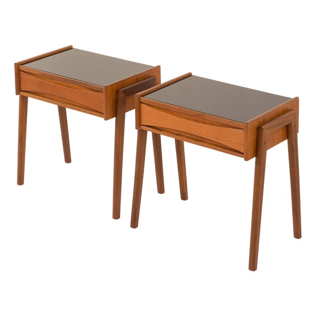 Vintage Danish Bedside Tables in Teak, 1960s, Set of 2 For Sale