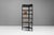 Pine corner unit with curved front shelves in original black paint finish. Circa 1850.