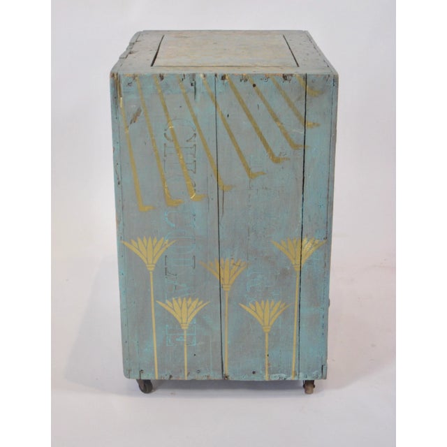 Blue Folk Art Ankh Cabinet From Salvaged Wood, Outsider Art 20th Century For Sale - Image 8 of 12