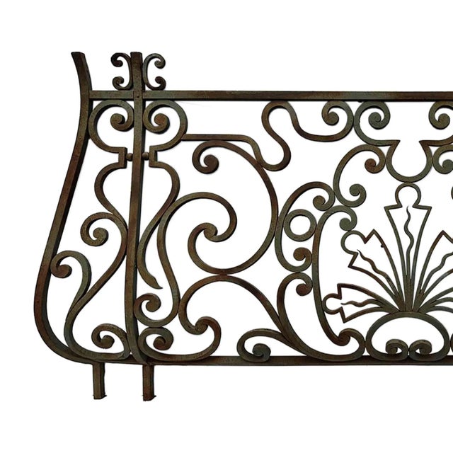 Beaux-Arts Balcony Antique Wrought Iron Beaux Arts Style For Sale - Image 3 of 6