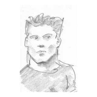 1990s Portrait of a Man Drawing For Sale