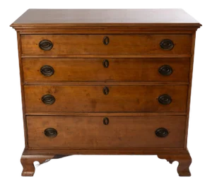 18th Century New England Cherry Chippendale Four Drawer Chest