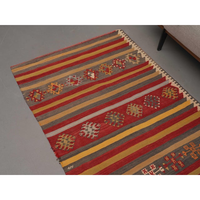 1970s Vintage Handmade Wool Cotton Red Runner Rug For Sale - Image 10 of 10