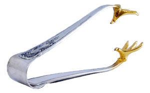 Silver Ice Tongs in the Shape of Golden Claws