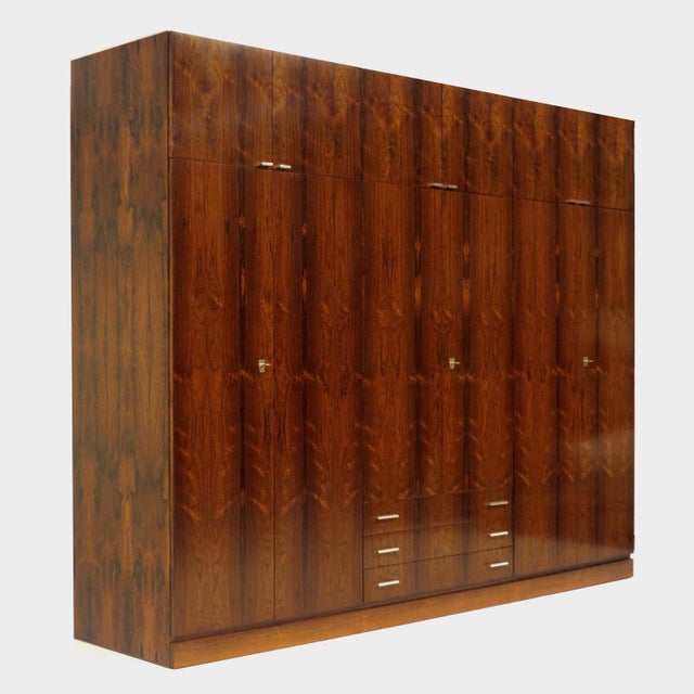 Large Vintage Wardrobe with Drawers in Rosewood, 1960s For Sale - Image 12 of 12