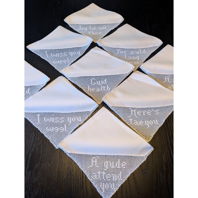 Arts & Crafts Vintage Selkirk Grace Tablecloth & Napkins Set - 9 pcs For Sale - Image 3 of 15