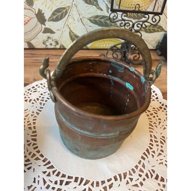 Up for consideration is a beautiful vintage small metal planter style bucket. This piece would look lovely as a planter or...