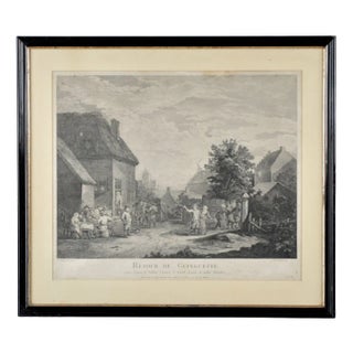 David Teniers, Return from the Tavern, 18th Century, Engraving For Sale