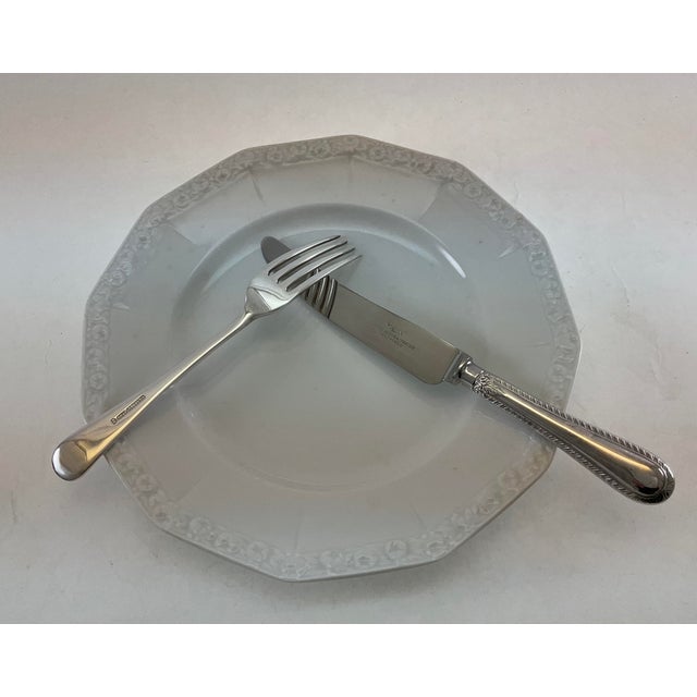 New 1970s Maria Exquisite Porcelain White, Called White Gold - 42 Plates For Sale - Image 10 of 11