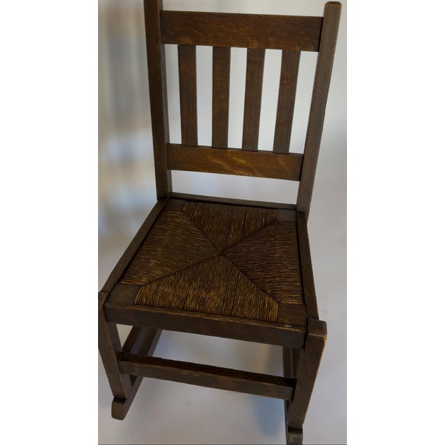 1900s Antique Mission Rocking Chair For Sale - Image 4 of 4