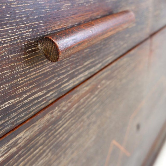 Wood Vintage Wenge Wood Sideboard with Outward-Splayed Legs For Sale - Image 7 of 16