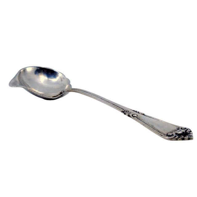 Silver Silver Sauce Spoon with Reliefs and Grooves For Sale - Image 8 of 8