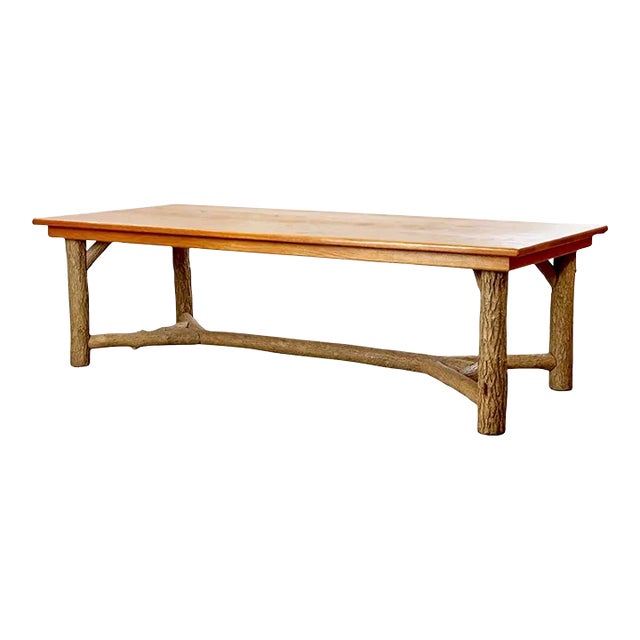 This is a Ralph Lauren style rustic ranch oak farm table by the La Lune Corporation. At 98 inches, this long, beautiful...