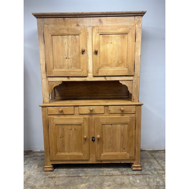 Rustic European 19th Century European Pine Housekeepers Cabinet For Sale - Image 3 of 7