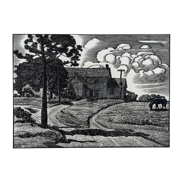 1937 Julius John Lankes Sunday Afternoon Wood Engraving For Sale