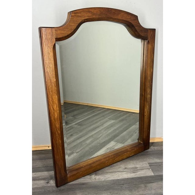 Vintage French Oak Wall Mirror For Sale - Image 9 of 9