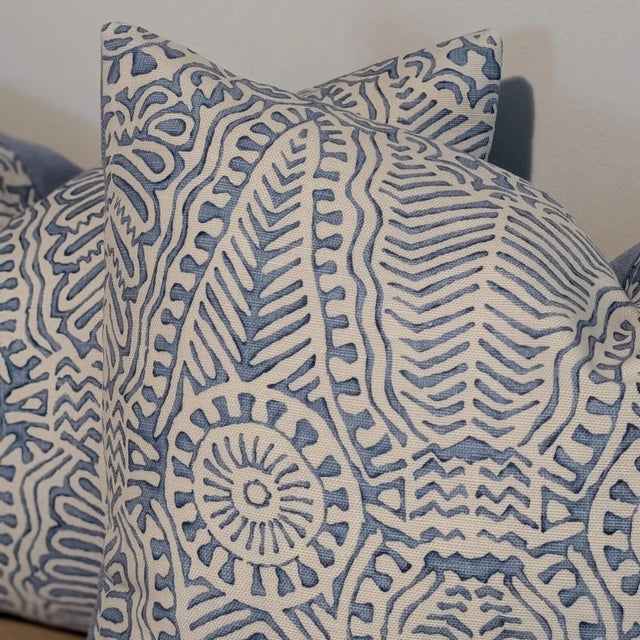 2020s Lee Jofa Drayton Denim 14x20" Lumbar Pillows - Set of 2 For Sale - Image 5 of 6