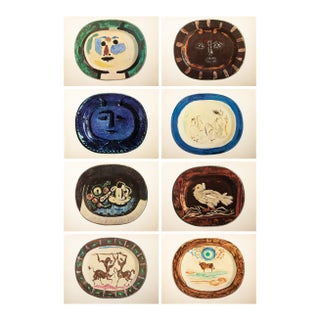 1950 Set of 8 Swiss Prints of Picasso's Ceramic Platters For Sale