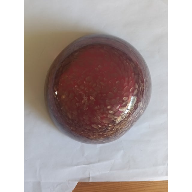 Murano Attributed Aventurine Glass Bowl/Catchall/Ashtray – Cranberry Red With Gold Sparkle For Sale - Image 10 of 12