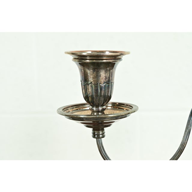 Tiffany & Co. Style Antique Victorian Silverplate Three-Light Candelabra For Sale In South Bend - Image 6 of 16