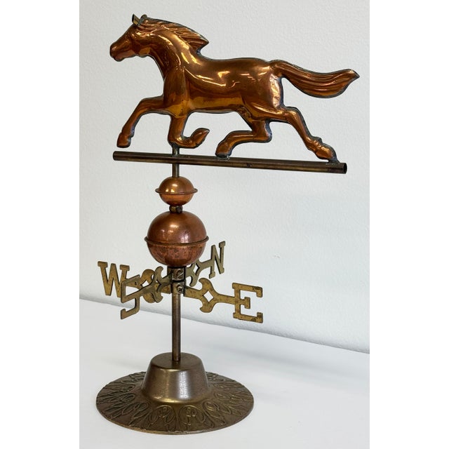 Vintage Brass and Copper Horse Motif Weathervane For Sale - Image 4 of 8