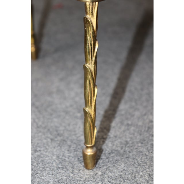 Single Chinoiserie Brass Paint Decorated Maison Bagues Attributed End Table For Sale - Image 12 of 12