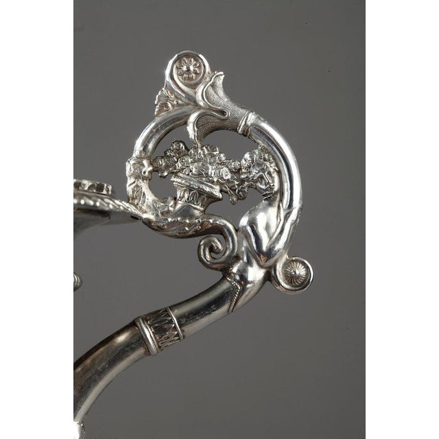 French Restoration Era Silver and Crystal Candy Dish For Sale - Image 9 of 18