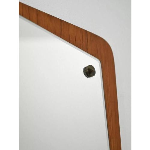 Danish Wall Mirror in Teak, 1960s For Sale - Image 4 of 7